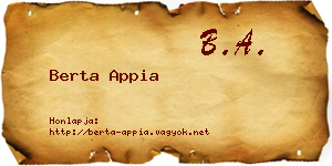 Berta Appia névjegykártya